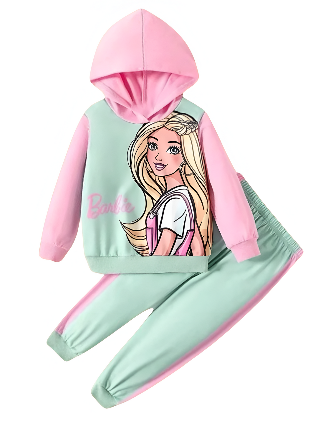 BARBIE COLORFUL FLEECE HOODIE TRACKSUIT
