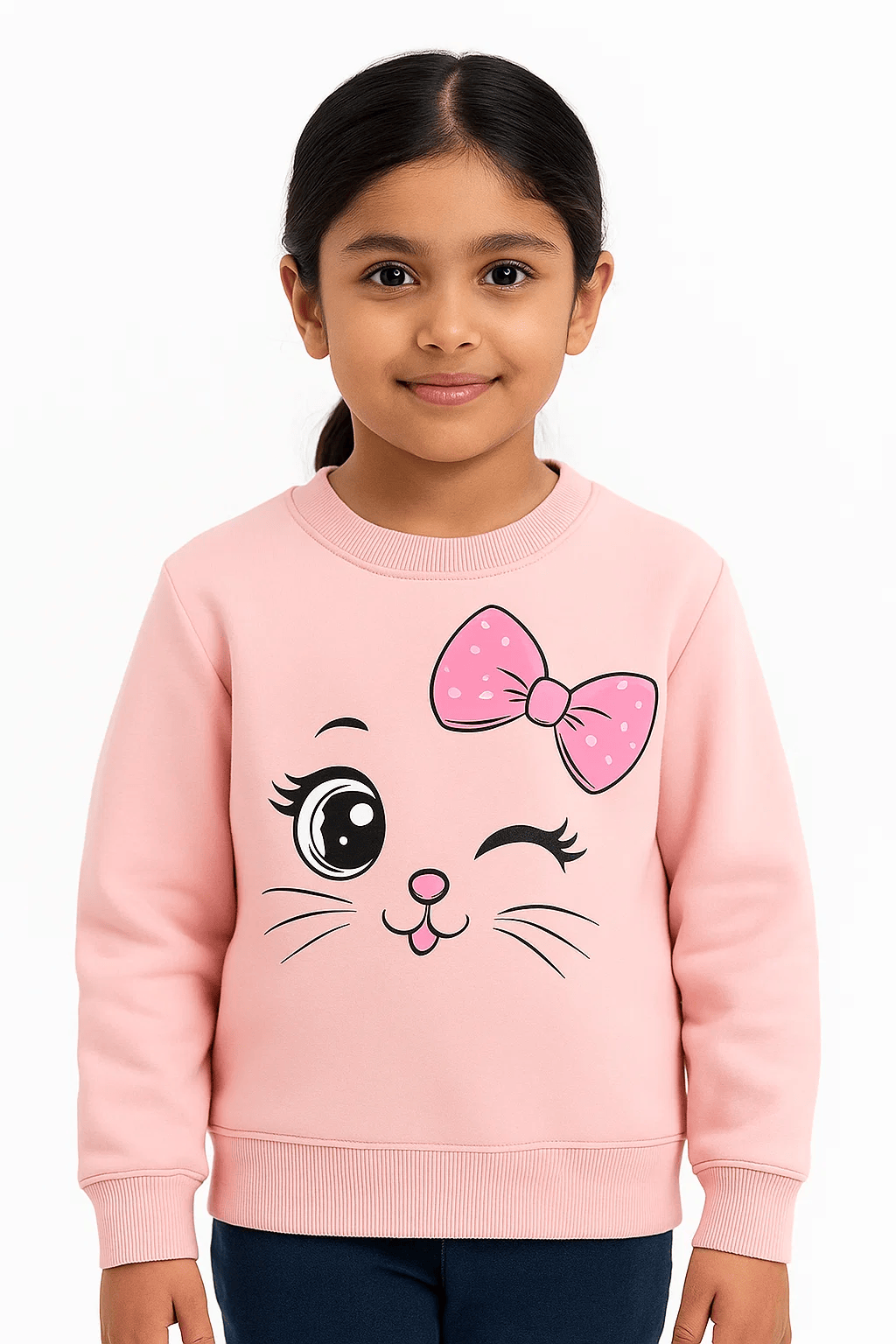 CHARMING CAT FLEECE SWEATSHIRT