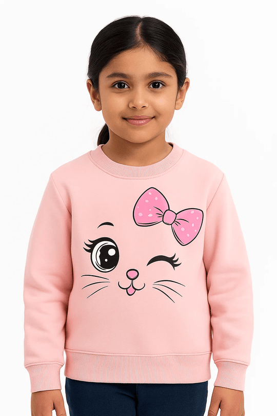 CHARMING CAT FLEECE SWEATSHIRT