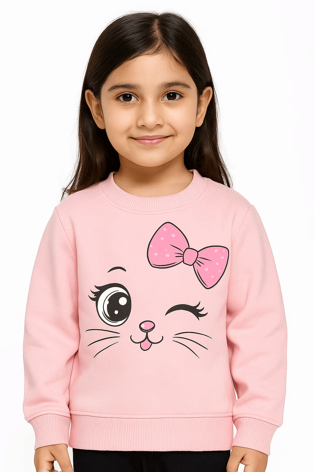 CHARMING CAT FLEECE SWEATSHIRT