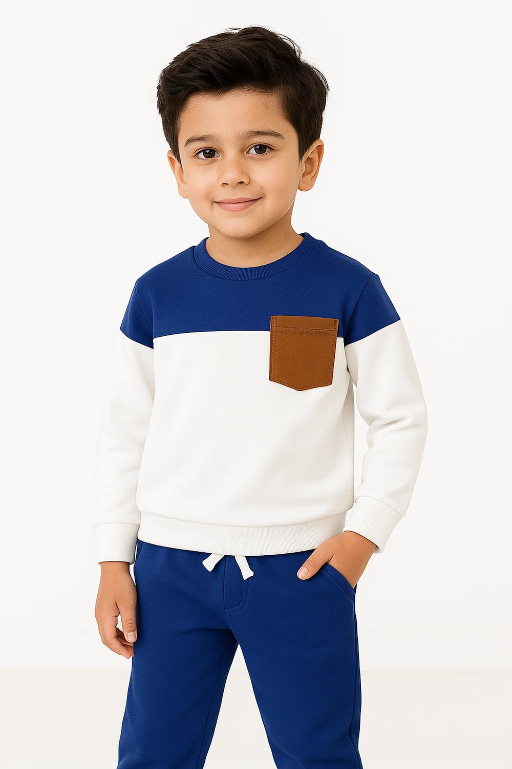 BLUE & WHITE FLEECE TRACKSUIT