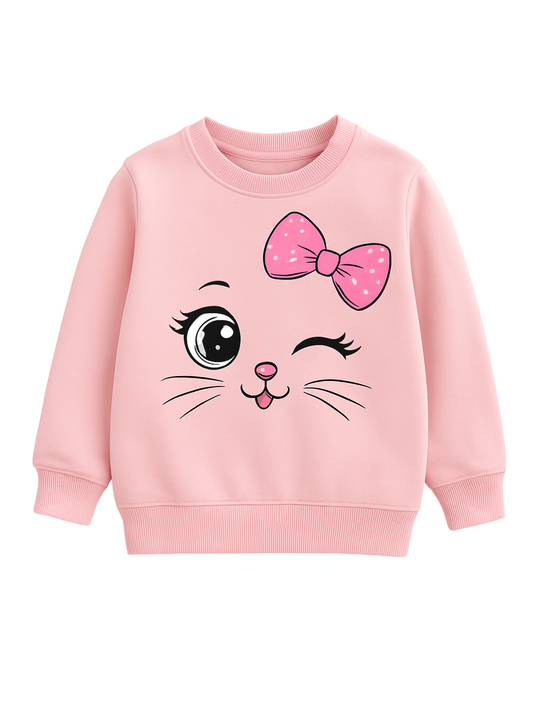 CHARMING CAT FLEECE SWEATSHIRT